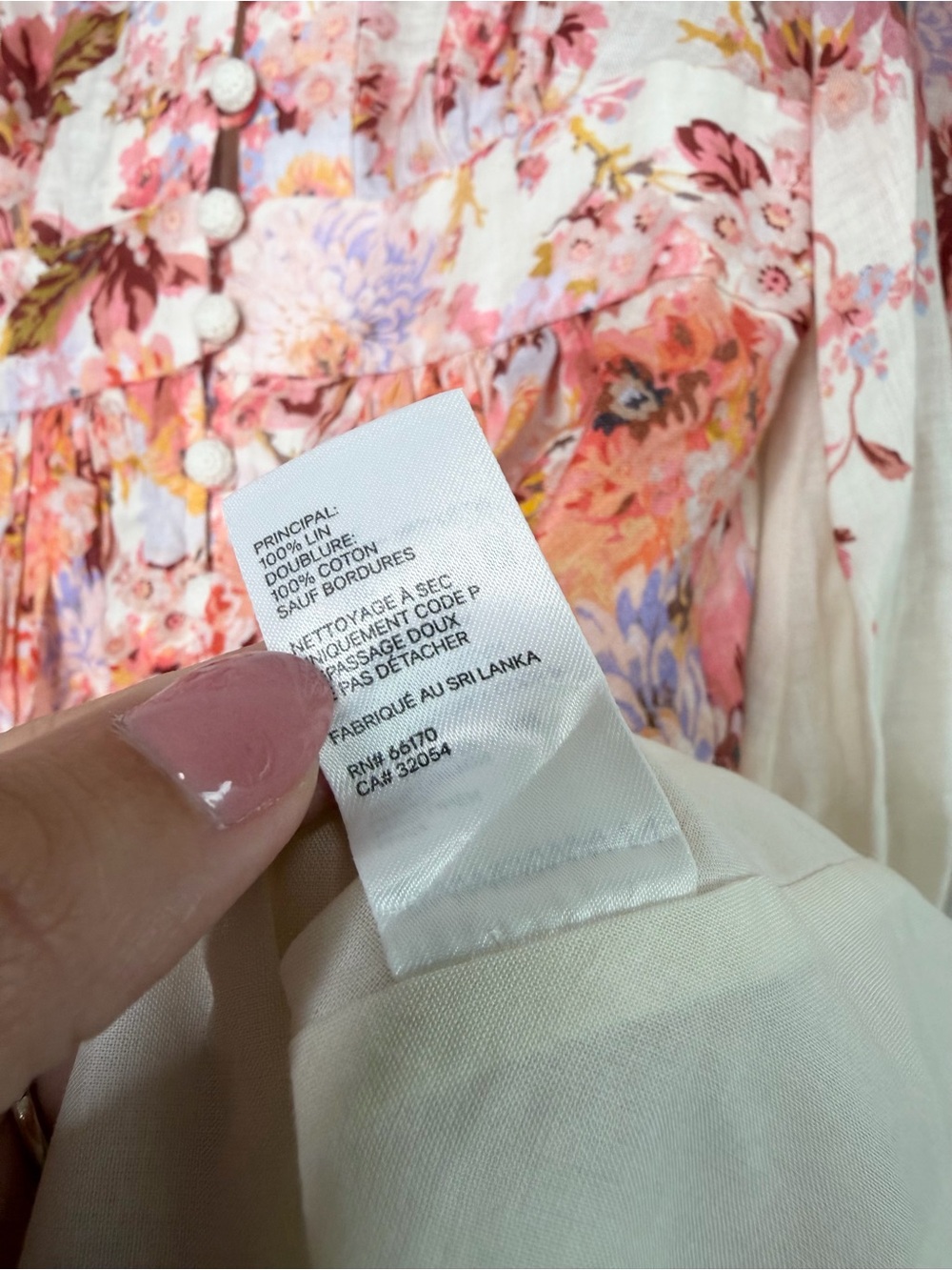 Zimmermann Devi Plunge Mini Dress Cream Floral Puff Sleeve Mini Size 1/US Small - Picture 11 of 12